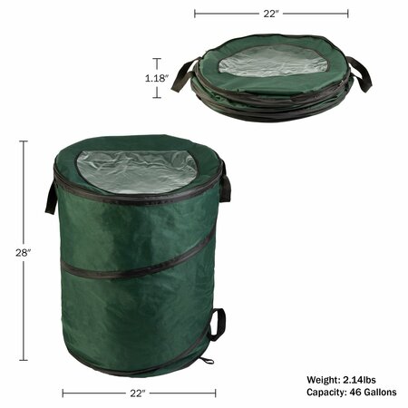 Wakeman Outdoors 46-Gallon Pop Up Trash Can, Green 75-CMP1118